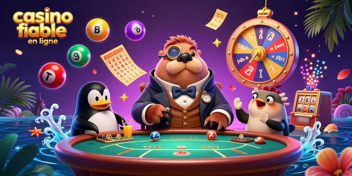 Jouez au meilleur casino fiable en ligne avec notre illustration ludique et engageante des jeux d'argent.