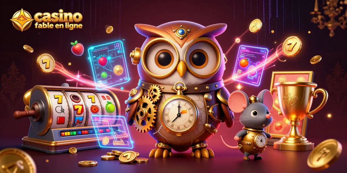 Plongez dans l'univers du casino fiable en ligne avec cette scène dynamique remplie de symboles de machines à sous et de personnages captivants.