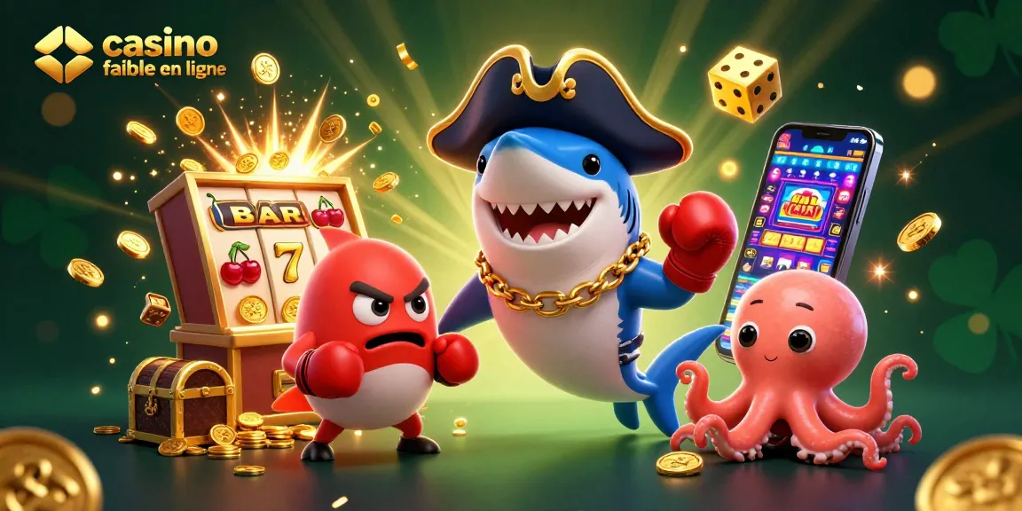 Jouer à des jeux de casino fiable en ligne avec un requin et une pieuvre amusant au milieu d'une explosion de pièces.