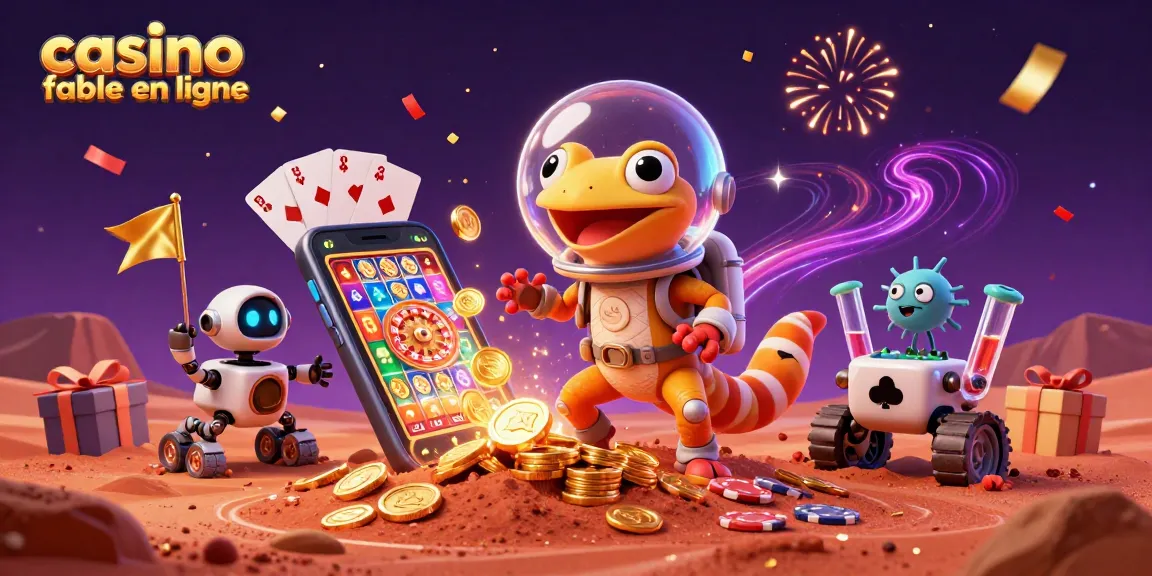 Jouer dans un casino fiable en ligne avec un gecko martien et des éléments de jeu dynamique.