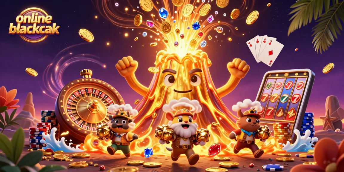 Engage players with thrilling online blackjack at our vibrant casino illustration.