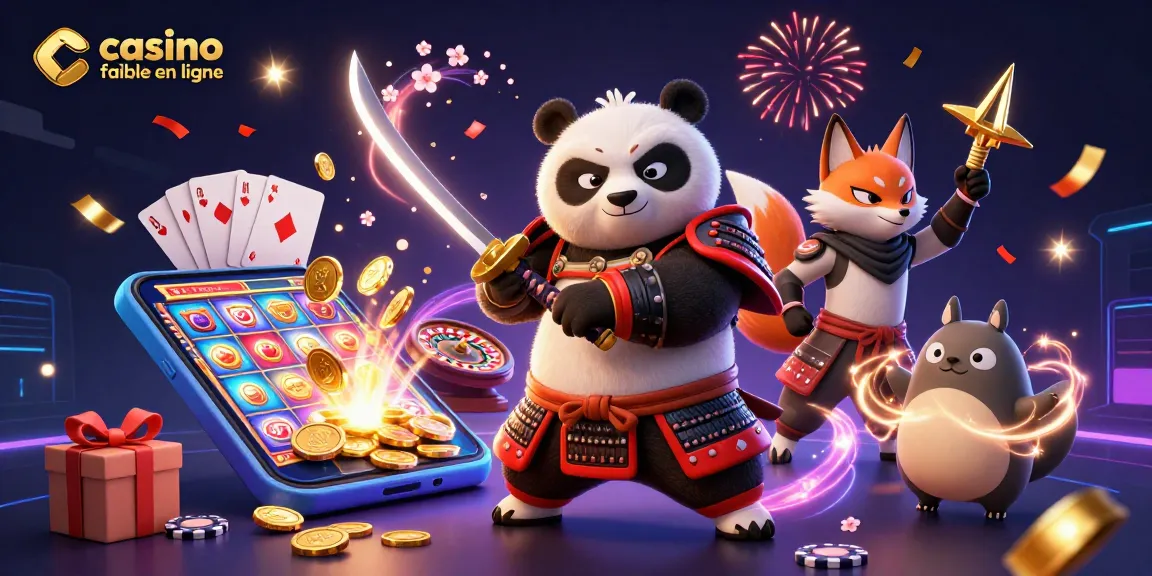 Vibrez avec le samouraï panda et le renard ninja au casino fiable en ligne, entre jeux palpitants.
