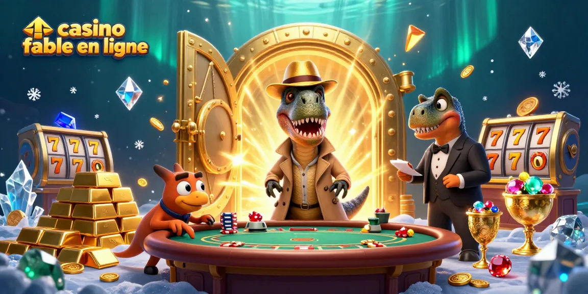 Plongée dans un casino fiable en ligne avec un vélociraptor compteur de cartes et des trésors scintillants.