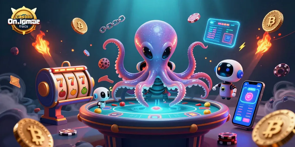 Jouez aux jeux du meilleur casino en ligne France avec une scène incroyable d'un octopus alien.