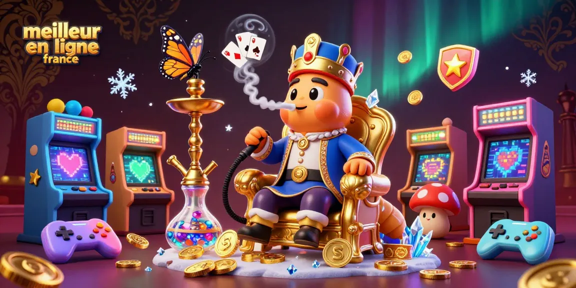 Le meilleur casino en ligne France propose une scène fantaisiste avec un maître hookah et des éléments de jeu.