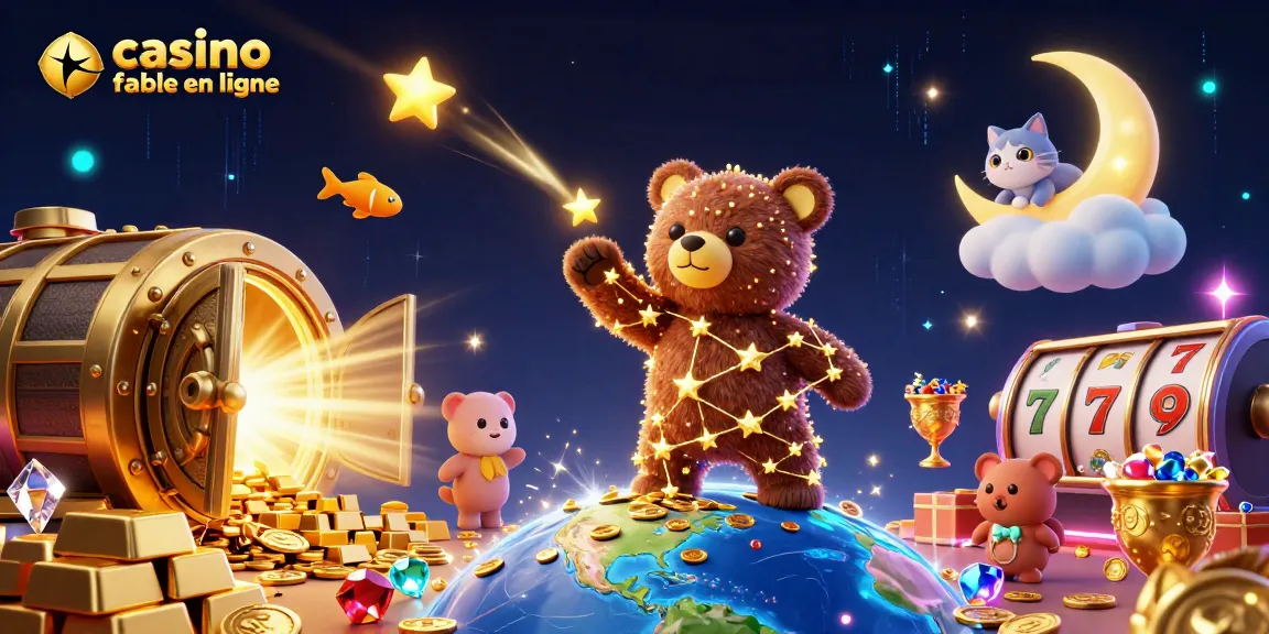 Découvrez un univers fascinant de jeux avec le casino fiable en ligne, illustrant des trésors et des étoiles.