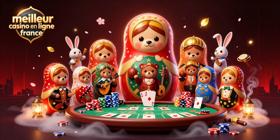 Illustration dynamique mettant en avant le meilleur casino en ligne France avec des personnages de jeux de cartes.