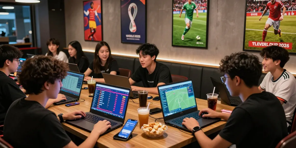 Young adults enjoying judi bola at an online betting event.