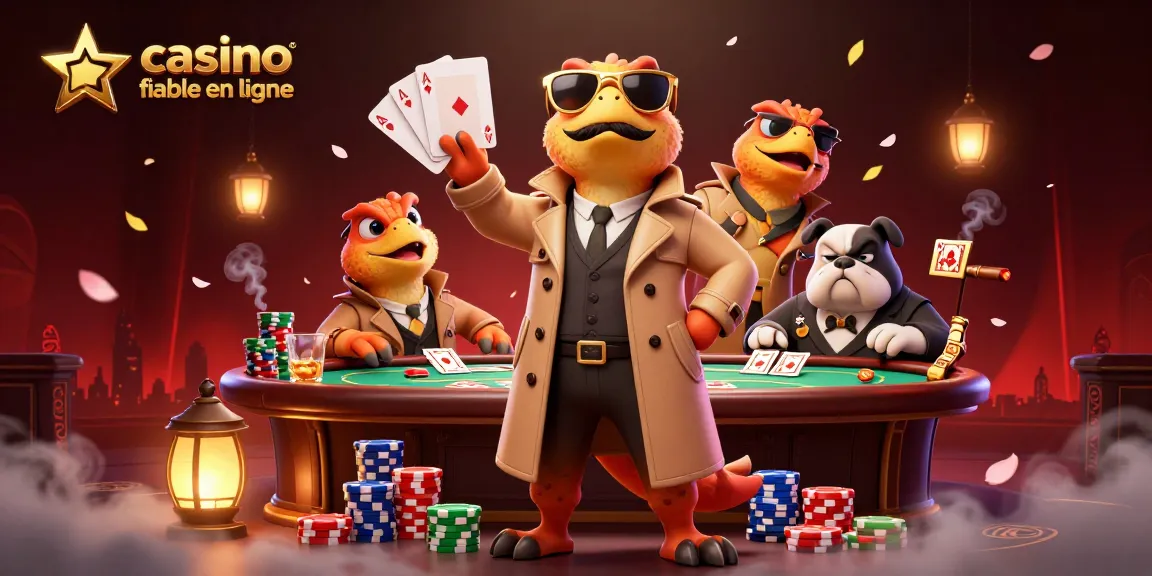 Illustration de raptors déguisés tentant d'entrer dans un casino fiable en ligne.