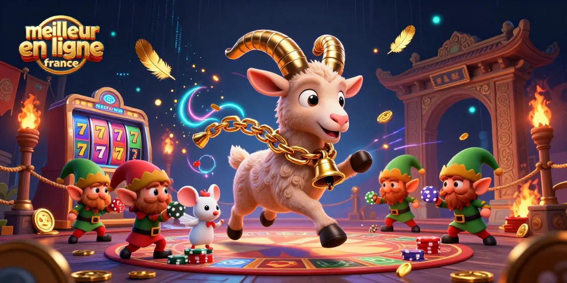 Voyez le meilleur casino en ligne France avec un Krampus jouant, des elfes espiègles et des éléments de jeu.