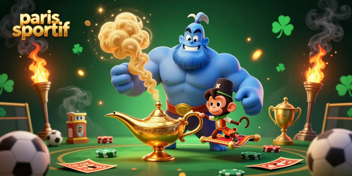 Paris sportif : mise en scène dynamisée avec des personnages de jeu et des éléments de paris sportifs.