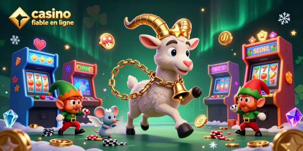 Dans un casino vibrant, un Krampus et un ange souris réglementent le jeu, garantissant un casino fiable en ligne.